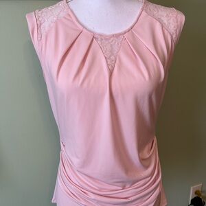 7th Avenue NY & Co Blush Side Ruched Sleeveless Top - Size M